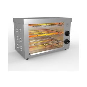 METRO Professional dubbele broodrooster oven, roestvrij staal, 49,2 x 28 x 33,4 cm, 300 W, met twee lagen - zilver Roestvrij staal 4067373085283
