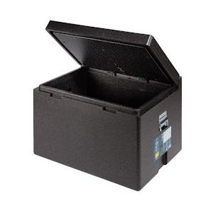 METRO Professional Koelbox met dekselopening en draaggrepen, 80 x 60 x 52 cm, polypropyleen, 120 L, zwart - zwart EPP 4337182495840