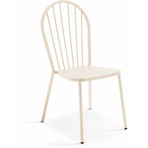 Oviala Business Ivory metalen bistrostoel - beige Staal 109839