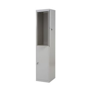 Mendler Locker HWC-G88, locker safe locker, metaal 185x38x45cm grijs - grijs Metaal 55306