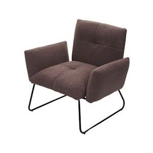 Mendler Lounge fauteuil HWC-K34, cocktail fauteuil, bouclé stof/textiel ~ bruin - bruin Textiel 89667