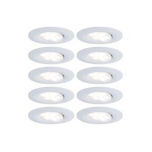 Paulmann LED-inbouwlamp Calla Basisset zwenkbaar IP65 rond 90mm 30°  10x5,2W 10x460lm 230V dimbaar 4000K Wit mat 99924 - wit 99924