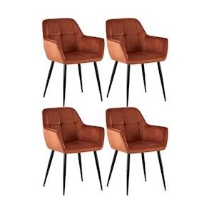 CLP Set van 4 eetkamerstoelen Emia bruin - 318836