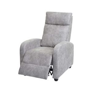 Mendler TV-fauteuil HWC-F76, relaxfauteuil, verstelbare relaxfunctie stof/textiel ~ vintage lichtgrijs - grijs Textiel 82868