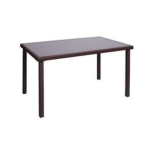 Mendler Poly-rattan tafel HWC-G19, tuintafel balkontafel, 120x75cm ~ bruin - bruin Kunststof 76324