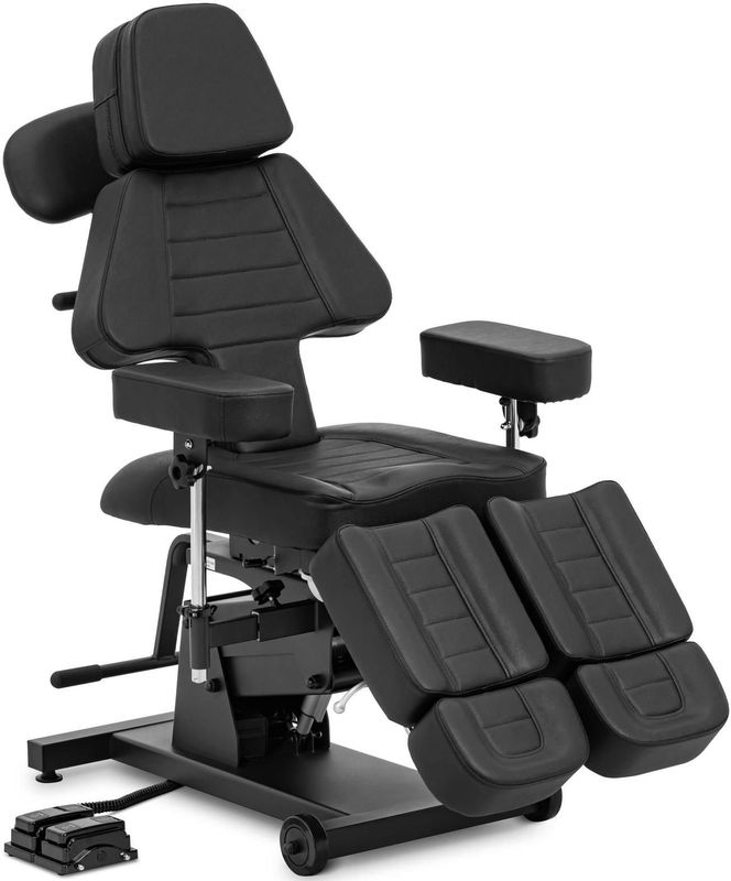 physa Tattoostoel - verstelbare hoogte - 300 kg - voetpedaal - zwart - 4062859252753