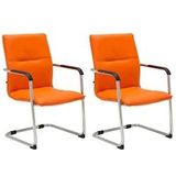 CLP Set van 2 bezoekersstoelen Seattle kunstleer oranje - 312232