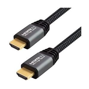 Qnected® HDMI 2.1 kabel 1 meter - Gecertificeerd - 4K 120Hz & 144Hz, 8K 60Hz Ultra HD - Graphite Grey - grijs 2033155291