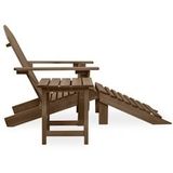 Adirondack tuinstoel met voetsteun & tafel dennenhout vidaXL: Kleur - Bruin - 315931XL
