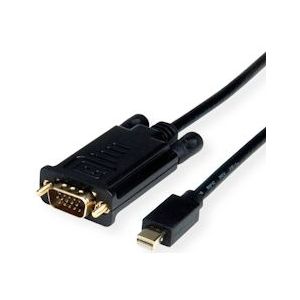 VALUE Cable MiniDisplayPort - VGA, Mini DP M - VGA M, zwart, 1,5 m - zwart 11.99.5806