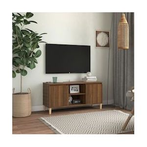 VidaXL Tv-meubel Houten Poten 103,5x35x50 cm Bruineikenkleurig