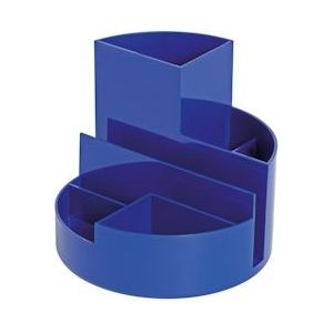 MAUL bureauorganizer pennenbak Roundbox Ø14x12.5cm, 7-vaks, 85% gerecycled kunststof blauw - 4002390087551