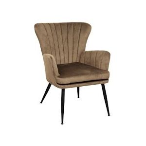 SVITA SANSA fauteuil woonkamer snoerbekleding leesstoel modern gestoffeerde stoel met armleuning loungestoel bruin - bruin 92133