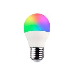 7H SEVENON Lamp LED Bolvormige Smart WiFi E27 5W Equi.35W 470lm RGBWW Dimbaar via smartphone/APP 25000H 7hSevenOn Home - wit Polycarbonaat 10078