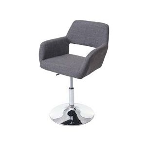 Mendler Eetkamerstoel HWC-A50 III, stoel keukenstoel, retro jaren 50, stof/textiel ~ grijs, voet chroom - grijs Textiel 63938