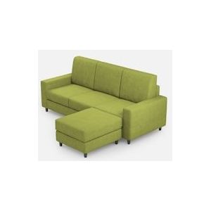 Sakar 3-zitsbank (drie zitplaatsen 60cm) + poef buitenafmetingen L.208 D.155 kleur groen - VECOMSAKAR180-D06