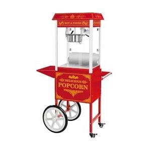Royal Catering Popcornmachine met onderstel - Amerikaans ontwerp - rood