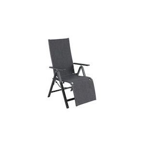Tarrington House inklapbare relaxligstoel Antwerpen, Aluminium / Staal / Textiel, 60 x 76 x 110 cm, verstelbare rugleuning, zwart - zwart Multi-materiaal 959418