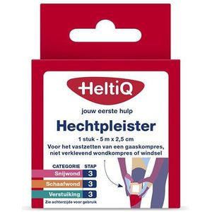 heltiq hechtpleister 2,5 cm x 5 m 5x1stuks - 24270103