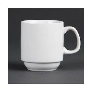 Witte Koffiemok Stapelbaar Porselein 28,4 Cl (12 Stuks)