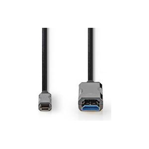 Nedis Actieve Optische USB-Kabel - USB-C Male - HDMI Connector - 18 Gbps - 5.00 m - Rond - PVC - Zwart - Gift Box - 5412810318117