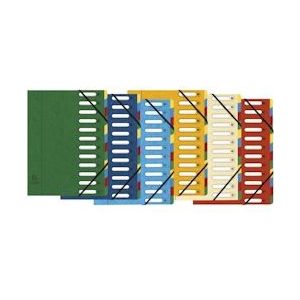 Exacompta voorordner Harmonika, 12 vakken, geassorteerde kleuren, Pak van 6 - meerkleurig Kartonnen 5312E