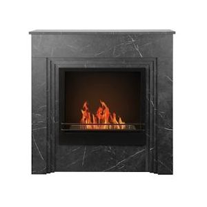 Divina Fire BELLINI bio-ethanol vloerhaard in hout met zwart marmereffect Made in Italy L96 x D35 x H96 - zwart 8056157806318