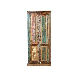 SIT Möbel Kledingkast antiek hout | B 80 x D 45 x H 180 cm | gekleurd | 09164-98| Serie RIVERBOAT - meerkleurig Multi-materiaal 09164-98