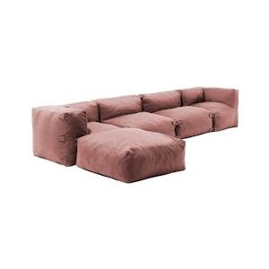 Oviala Business Modulaire hoeklounge met 5 zitplaatsen in terracotta - bruin Polyester 111347