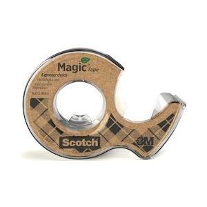 Scotch Plakband Magic  Tape A greener choice, ft 19 mm, 20 m, op dispenser van 100 % gerecycleerd plastic - 51141982458