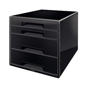 Leitz Dual Black ladenblok met 4 laden, zwart - zwart 52521095