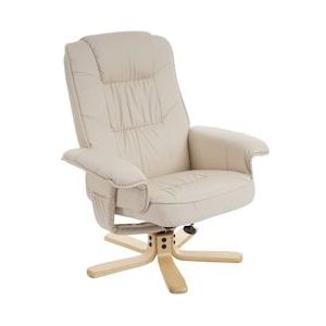 Mendler Relax fauteuil TV fauteuil zonder kruk M56 kunstleer ~ crème - beige Synthetisch materiaal 46309