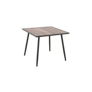 METRO Professional eettafel, DPC/aluminium/staal, 98 x 96,7 x 75,5 cm, vierkant, verstelbare tafelpoten, bruin/zwart - meerkleurig Multi-materiaal 249506