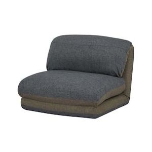 Mendler Slaapbank HWC-E68, slaapbank functionele fauteuil inklapbare fauteuil, stof/textiel ~ kaki/donkergrijs - meerkleurig Textiel 68529