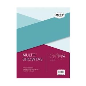 Multo geperforeerde showtas ft A3, 2-, 4- en 23-gaatsperforatie, 80 micron, gekorreld, pak van 10 st - blauw Papier 8710986030176