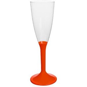 MONOUSO - Herbruikbaar Durable Champagneglazen/flutes 120ml PS rode voet (200 stuks) - 18435771420341