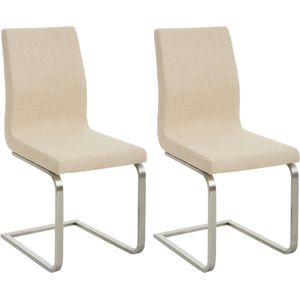 CLP Set van 2 eetkamerstoelen Belfort Stof creme - 322820