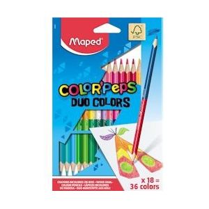 Maped kleurpotlood Color'Peps Duo, blister met 18 stuks - 3154148296010