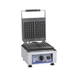 KBS Gastrotechnik Wafelijzer met verwisselbare bakplaat voor 2x wafels 8x16x1,5cm - 4059395091090