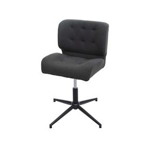 Mendler Bureaustoel HWC-H42, draaibare bureaustoel, in hoogte verstelbaar ~ stof/textiel donkergrijs, onderstel zwart - grijs Textiel 73443+0