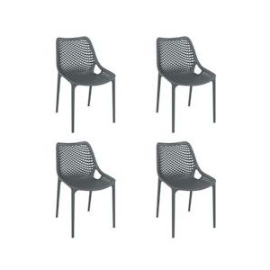 Siesta Exclusive Air Side Chair Antracietgrijs (4 stuks) (4 stuks) - grijs Polypropyleen, kunststof SP-SI-014DG
