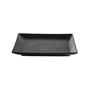 METRO Professional Plat bord Macario, steengoed, 18 x 18 cm, vierkant, zwart, 6 stuks - zwart Steengoed 473696