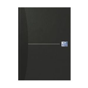 Oxford Office Essentials schrift, harde kaft, 192 bladzijden, gelijnd, ft A4, smart black - zwart 100105183