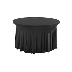 Oviala Business Tafelkleed ronde tafel 6-8 personen zwart - Oviala - zwart Polyester 101175