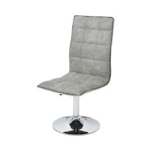 Mendler Set van 2 eetkamerstoel HWC-C41, stoel keukenstoel, in hoogte verstelbaar draaibaar, stof/textiel ~ vintage beton grijs - grijs Textiel 59106