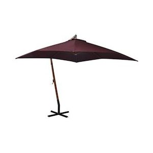 vidaXL Zweefparasol met paal 3x3 m massief vurenhout bordeauxrood - 313776