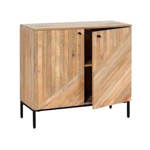 Mendler Highboard HWC-L95, ladekast dressoir, massief mangohout 86x90x43cm, naturel - bruin Massief hout 103180
