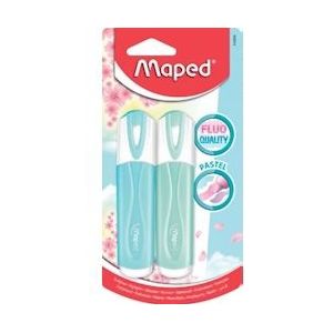 Maped markeerstift Color'Peps, geassorteerde pastelkleuren, 2 stuks op blister - blauw Papier 3154147425282