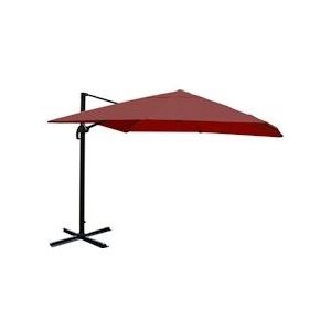 Mendler Zweefparasol HWC-A96, parasol, 3x4m (Ø5m) polyester/aluminium 26kg ~ bordeaux zonder voet - rood Textiel 134331