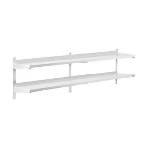 Royal Catering Wandrek van roestvrij staal - 2 planken - 40 x 200 cm